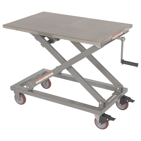 Vestil Mechanical Cart, Stainless Steel, 660 lb Load Capacity, 23.625"; 23.5" W, 39-1/4" H CART-660-M-PSS - main
